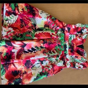 Strapless floral dress